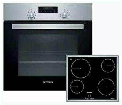 Pitsos Άνω Πάγκου με Κεραμικές Εστίες Inox PH10M40X1 + CRE645S06