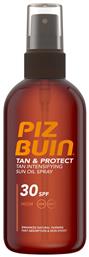 Piz Buin Tan & Protect Oil Αδιάβροχο Αντηλιακό Λάδι για το Σώμα SPF30 σε Spray 150ml