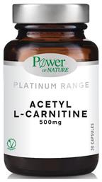 Power Of Nature Platinum Range Acetyl L-Carnitine Συμπλήρωμα Διατροφής με Καρνιτίνη 500mg 30 κάψουλες