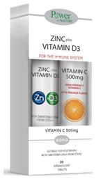 Power Of Nature Zinc Plus Vitamin D3 20 αναβράζοντα δισκία & Vitamin C 500mg 20 αναβράζοντα δισκία από το Pharm24