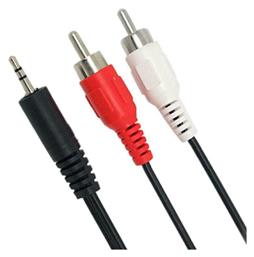 Powertech Καλώδιο 3.5mm male - RCA male Μαύρο 1.5m (CAB-R007)