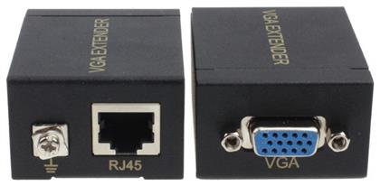 Powertech VGA Signal Extender, Digital to Analog L/R Audio, έως 60m SLOT-019