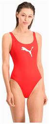 Puma Αθλητικό Ολόσωμο Μαγιό με Ενίσχυση Κόκκινο