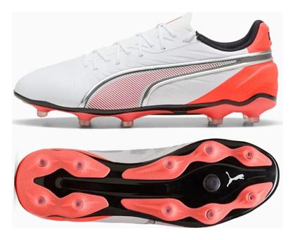 Puma King Match Ποδοσφαιρικά Παπούτσια με Τάπες FG/AG Λευκά