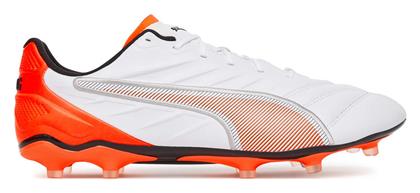 Puma King Pro Ποδοσφαιρικά Παπούτσια με Τάπες FG/AG Λευκά