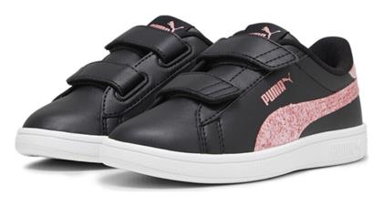 Puma Παιδικά Sneakers Smash 3.0 με Σκρατς Μαύρα