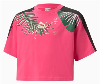 Puma Παιδικό Καλοκαιρινό Crop Top Κοντομάνικο Φούξια από το Favela