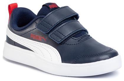 Puma Παιδικό Sneaker Courtflex με Σκρατς Navy Μπλε