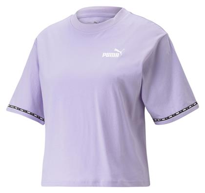 Puma Power Tape Γυναικείο Αθλητικό Crop T-shirt Λιλά