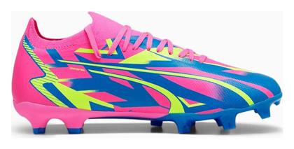 Puma Ultra Match Energy Luminous FG/MG Χαμηλά Ποδοσφαιρικά Παπούτσια με Τάπες Ροζ από το MybrandShoes