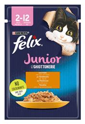 Purina Felix Junior Le Ghiottonerie Υγρή Τροφή για Ανήλικες Γάτες σε Φακελάκι με Κοτόπουλο σε Ζελέ 85gr από το Plus4u