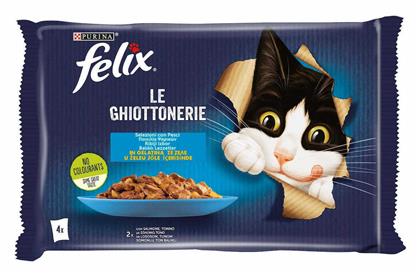 Purina Felix Le Ghiottonerie Σολομός / Τόνος σε Ζελέ 85gr 4τμχ από το Plus4u