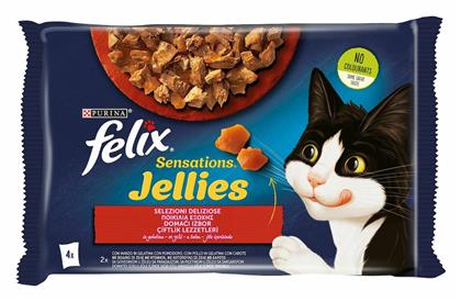 Purina Felix Sensations Jellies Βοδινό / Κοτόπουλο 85gr 4τμχ