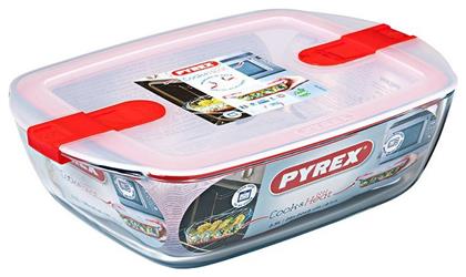 Pyrex Cook Heat Δοχείο Φαγητού Γυάλινο Κόκκινο Κατάλληλο για Φούρνο Μικροκυμάτων 2500ml