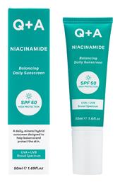 Q+A Natural Skincare Niacinamide Balancing Daily Sunscreen SPF50 Αντηλιακό 50ml
