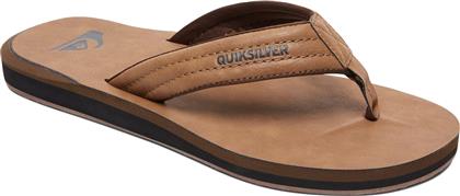 Quiksilver Carver Nubuck Flip Flops σε Καφέ Χρώμα