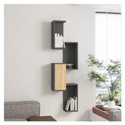 Ράφι Τοίχου Kongo 44x20x159εκ. Oak-ανθρακί