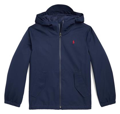 Ralph Lauren Αδιάβροχο Παιδικό Casual Μπουφάν Κοντό με Επένδυση & Κουκούλα Navy Μπλε από το Spartoo