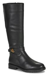 Ralph Lauren Δερμάτινες Γυναικείες Μπότες Ιππασίας Μαύρες