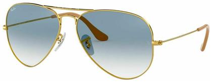 Ray Ban Aviator Γυαλιά Ηλίου με Χρυσό Μεταλλικό Σκελετό και Γαλάζιο Ντεγκραντέ Φακό RB3025 001/3F από το Modivo