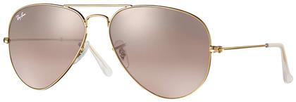 Ray Ban Aviator Γυαλιά Ηλίου με Χρυσό Μεταλλικό Σκελετό και Ροζ Ντεγκραντέ Καθρέφτη Φακό RB3025 001/3E από το Modivo