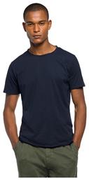 Replay Raw Cut Cotton Ανδρικό T-shirt Navy Μπλε Μονόχρωμο