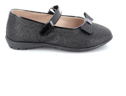 Ricco Mondo Παιδικές Μπαλαρίνες Ανατομικές με Σκρατς Δερμάτινες Μαύρες