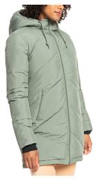 Roxy Μακρύ Γυναικείο Puffer Μπουφάν για Χειμώνα Πράσινο