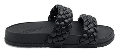 Roxy Slippy Braided Γυναικεία Σανδάλια Ανατομικά σε Μαύρο Χρώμα