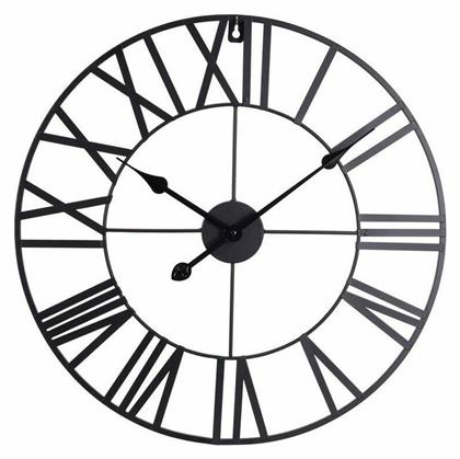 Ruhhy SPM 11434 Αντικέ Ρολόι Τοίχου Μεταλλικό Μαύρο Ø47.5cm
