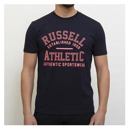 Russell Athletic Ανδρικό T-shirt Navy Μπλε με Στάμπα