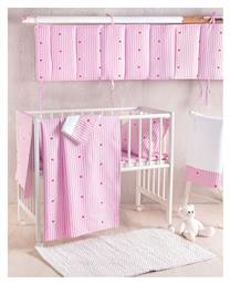 Rythmos Σετ Βρεφική Παπλωματοθήκη με Μαξιλαροθήκη Young Heart Ροζ 110x160εκ.