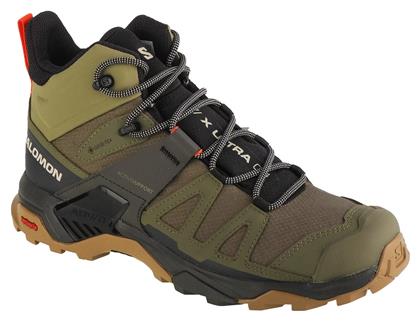 Salomon X Ultra 4 Ανδρικά Ορειβατικά Μποτάκια Αδιάβροχα με Μεμβράνη Gore-Tex Deep Lichen Green / Peat / Kelp από το MybrandShoes