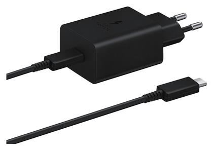 Samsung Φορτιστής με Θύρα USB-C και Καλώδιο USB-C 45W Power Delivery Μαύρος (EP-T4510)