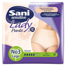 Sani Sensitive Lady Discreet Πάνες Βρακάκι Ακράτειας Large σε Μπεζ Χρώμα 12τμχ