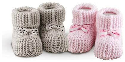 SB Home Σετ Δώρου για Μωρά ''Socks'' για Κορίτσι Γκρι-Ροζ για 0-6 μηνών 2τμχ