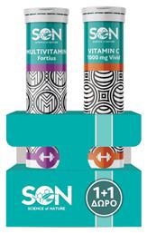 Science of Nature Vitamin C 1000mg Vivid & Multivitamin Fortius 20 + 20 Πολυβιταμίνη 1000mg Πορτοκάλι 2 x 20 αναβράζοντα δισκία