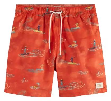 Scotch & Soda Surfer Ανδρικό Μαγιό Σορτς Κόκκινο με Σχέδια