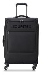 Securitech Μεσαία Βαλίτσα Ταξιδίου Υφασμάτινη Black με 4 Ρόδες Ύψους 66εκ.