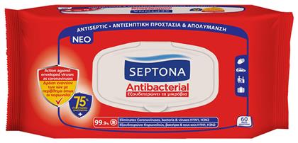 Septona Antibacterial Αντισηπτικά Μαντηλάκια Χεριών 60τμχ από το e-Fresh