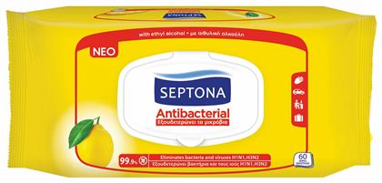 Septona Antibacterial Υγρά Μαντηλάκια Λεμόνι 60τμχ από το Pharm24