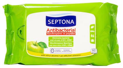 Septona Antibacterial Μαντηλάκια Πράσινο Μήλο 60 τμχ από το e-Fresh