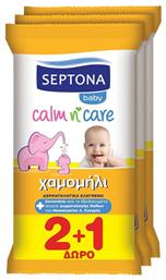 Septona Calm N' Care Chamomile Μωρομάντηλα χωρίς Οινόπνευμα & Parabens με Χαμομήλι 3x12τμχ από το Esmarket