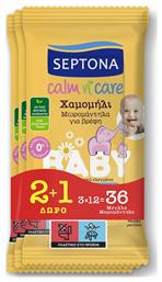 Septona Calm N' Care Chamomile Μωρομάντηλα χωρίς Οινόπνευμα & Parabens με Χαμομήλι & Aloe Vera 3x12τμχ από το Galerie De Beaute