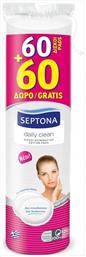 Septona Daily Clean Round Στρογγυλοί Δίσκοι Ντεμακιγιάζ από 100% Βαμβάκι 120τμχ από το e-Fresh