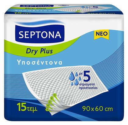 Septona Dry Plus Υποσέντονα Ακράτειας με 5 Στρώματα Προστασίας 60x90cm 15τμχ