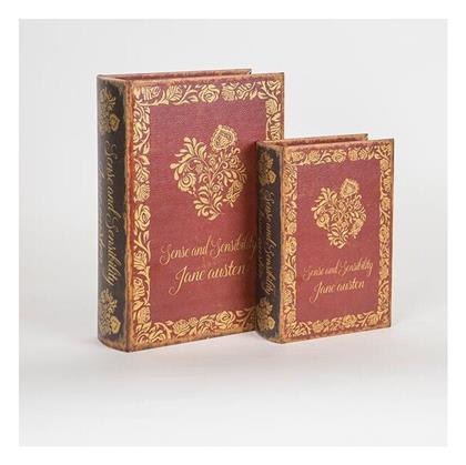 Σετ Διακοσμητικά Κουτιά Ξύλινα σε Σχήμα Βιβλίου 2τμχ