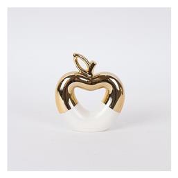 Σετ Διακοσμητικά Μήλα από Κεραμικό Υλικό 12x4x13.8cm 3τμχ