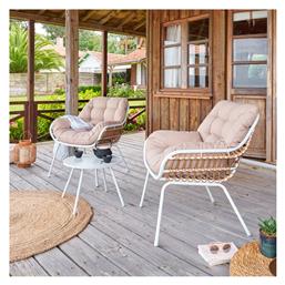 Σετ Σαλονιού με Μαξιλάρια 3τμχ Λευκό 186620A