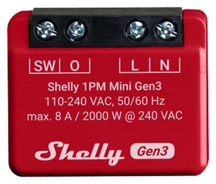 Shelly 1PM Mini Gen3 Ενδιάμεσος Διακόπτης